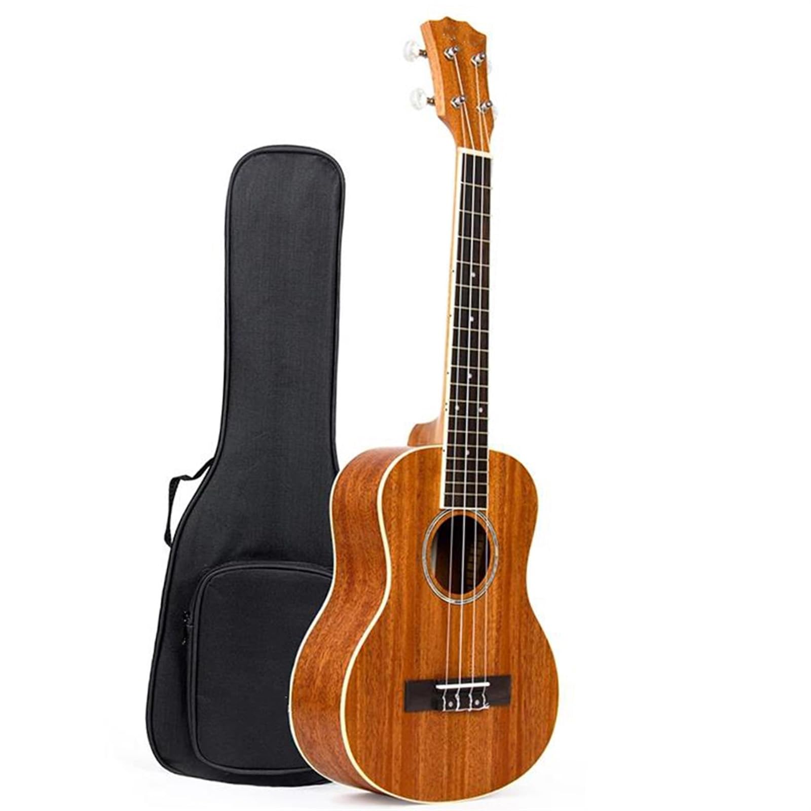 Ukelele Tenor De Caoba, Guitarra Hawaiana De 4 Cuerdas, 26" 18 Trastes Con Funda