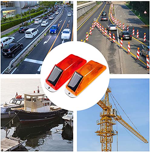 Risoon Solar Strobe Warning Light: Sensitive Led Warning Lamp Super Bright Waterproof Ip65 Wireless Light Control Flashing Beacon Barricade Construction Safety Traffic Light For Driveways Dock (Red) #TOP4