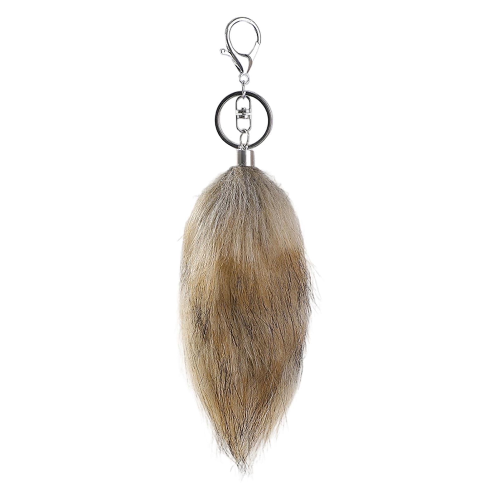 ZWWAAZHF Plush 16cm Long Faux Furs Animal Tail Keychain Bag Ornament Handbag Phone Accessory Stylish Backpack Pendant Soft Faux Furs Keychain Decoration