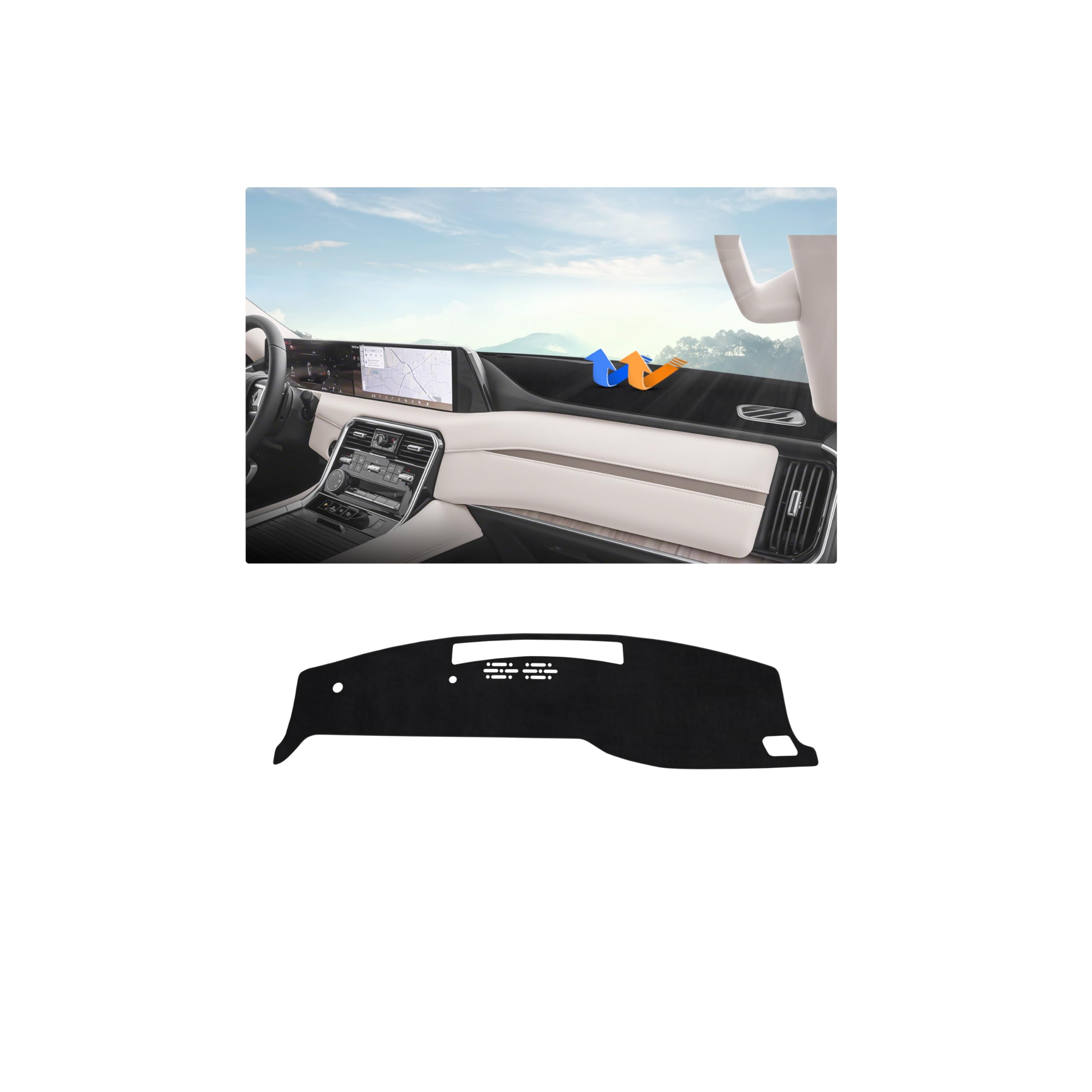 Autorder Dashboard Cover Mat for Nissan Armada 2025 2026 Accessories Dash Cover Upgrade Flannel Dash Mat Sunshade Glare UV Rays Protector(Only fit for 14.3-inch Touchscreen)