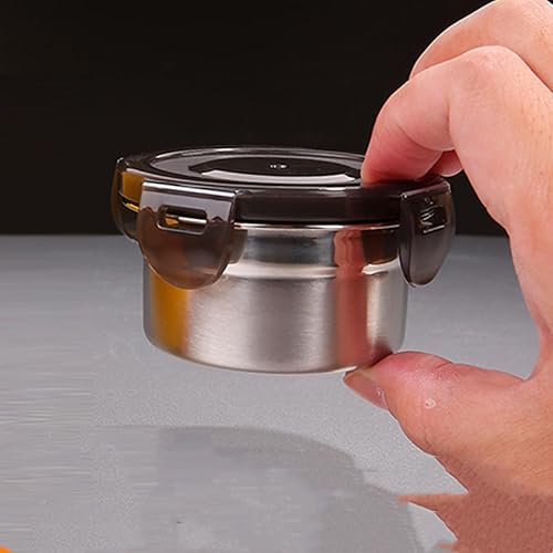Miniatura 6 de Paquete de 6 recipientes pequeños de condimentos y inmersión de 4 onzas con tapas a prueba de fugas, cajas Bento de acero inoxidable reutilizables