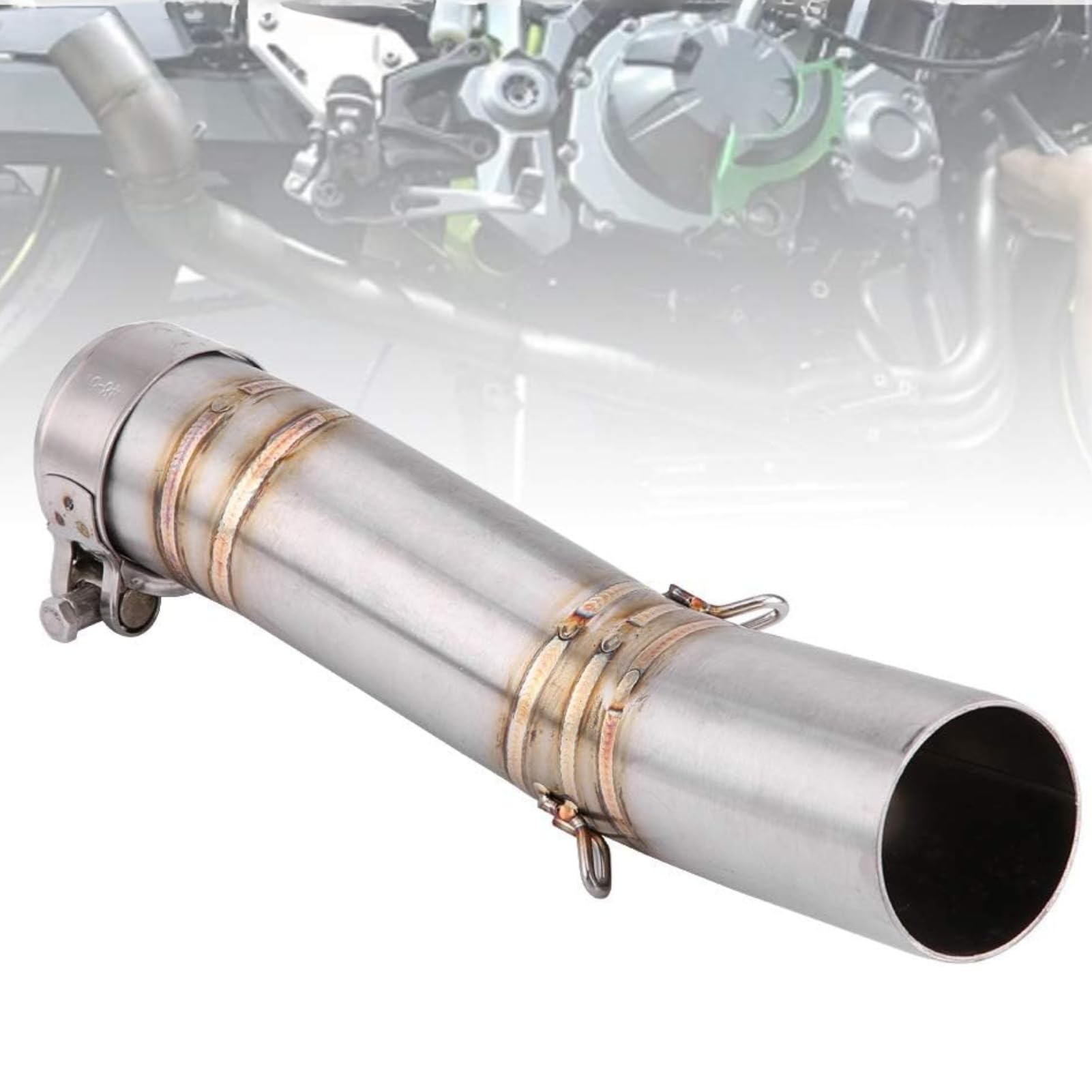 Jadeshay Tuyau d'échappement, Tuyau Intermédiaire de Liaison d'échappement Adaptateur de Tuyau d Échappement 51mm/2.0in