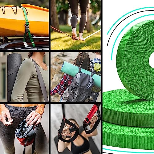 Image of TECEUM 3 /4 inch & 5 /8 inch & 1 inch & 1.5 inch & 2 inch Webbing - 10 25 50 Yards - 40+ Colors - Heavy Duty 1 Inch 1.5 Inch 2 Inch Backpack Straps - Webbing for Outdoors Indoors Crafting DIY