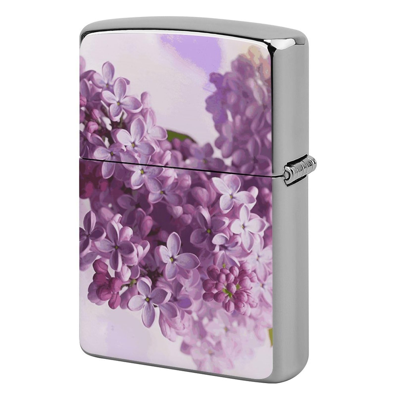 Lilac Flowers Lighter Case for Men, Personalized Lighter Cover for Valentine's Day Gifts, Flip-Top Lighters Shell for Outdoor, Portable Lighters Protective Sleeve