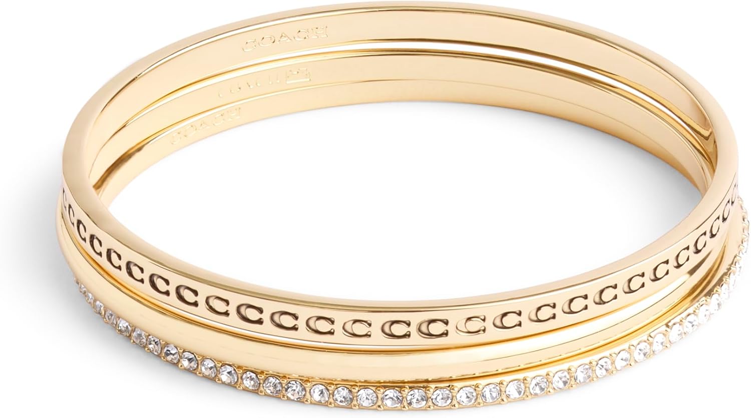 COACH Womens Signature Quilted Heart Bangle Set