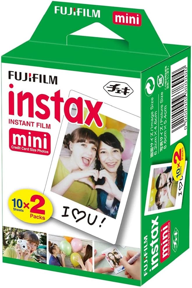 Instax Mini Film 20 Prints for Fuji 8 50s 25 7s 90 300, Full Color, Twin Pack