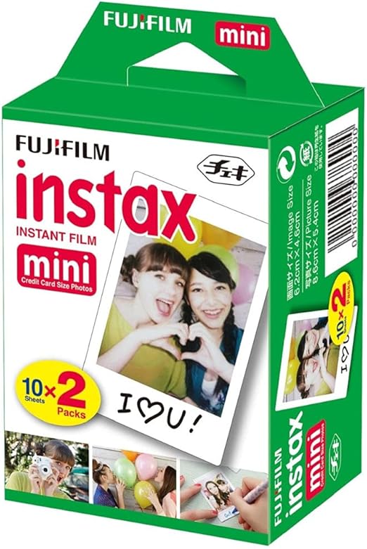 Fujifilm Instax Mini Film 20 Prints for Fuji 8 50s 25 7s 90 300, Full Color, Twin Pack
