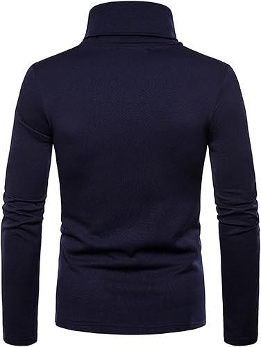 Miniatura 4 de Muscularfit Camisas de manga larga para hombre 2023 casual cuello alto sólido cálido suéter ajustado simulado trabajo ropa de moda