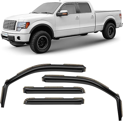 Miniatura 1 de CLIM ART in-Channel Incredibly Durable Rain Guards for Ford F150 2009-2014 SuperCrew, Original Window Deflectors, Vent Deflector, Vent Window
