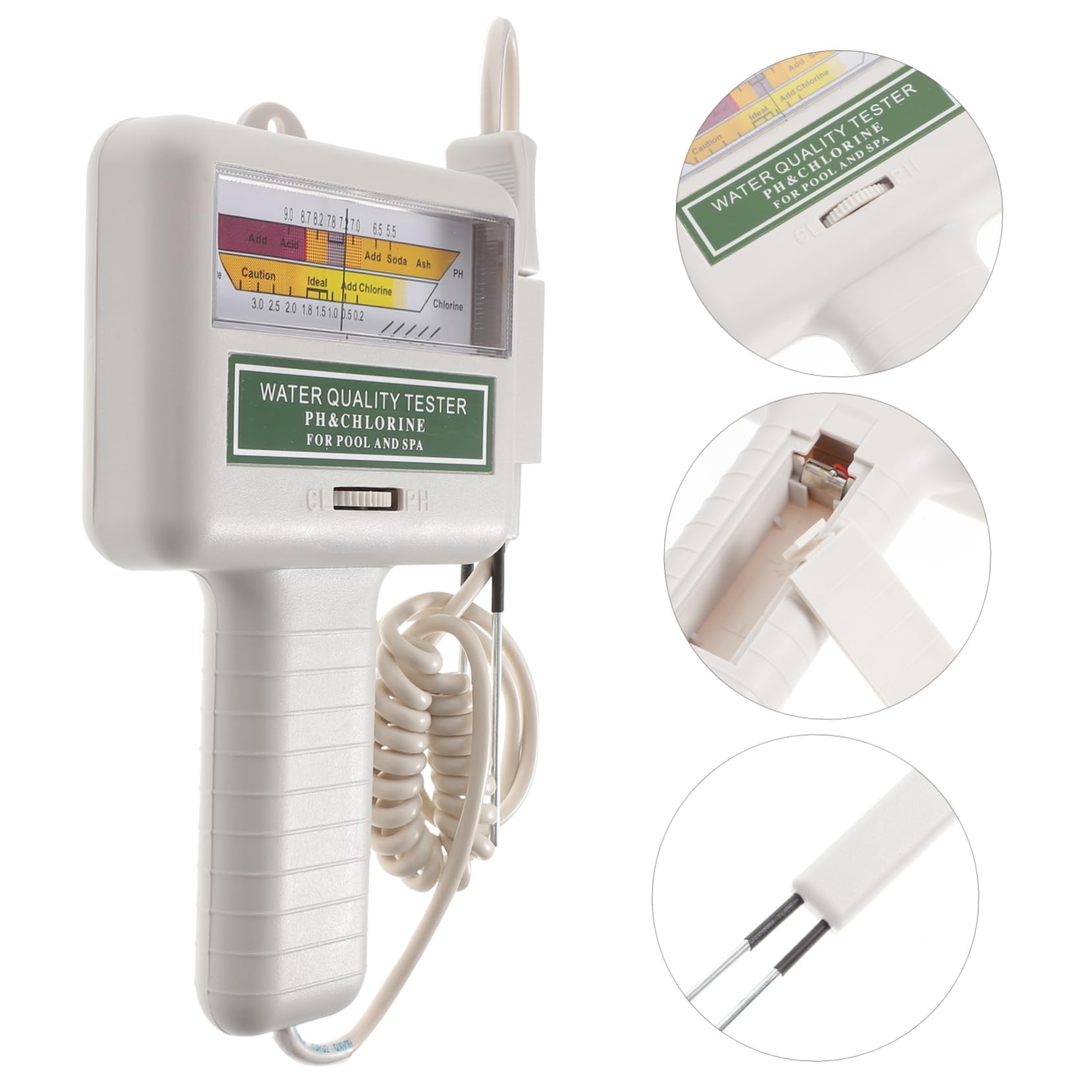 Comprobador de Calidad del Agua Pc101 de Piscina, Gris, PVC
