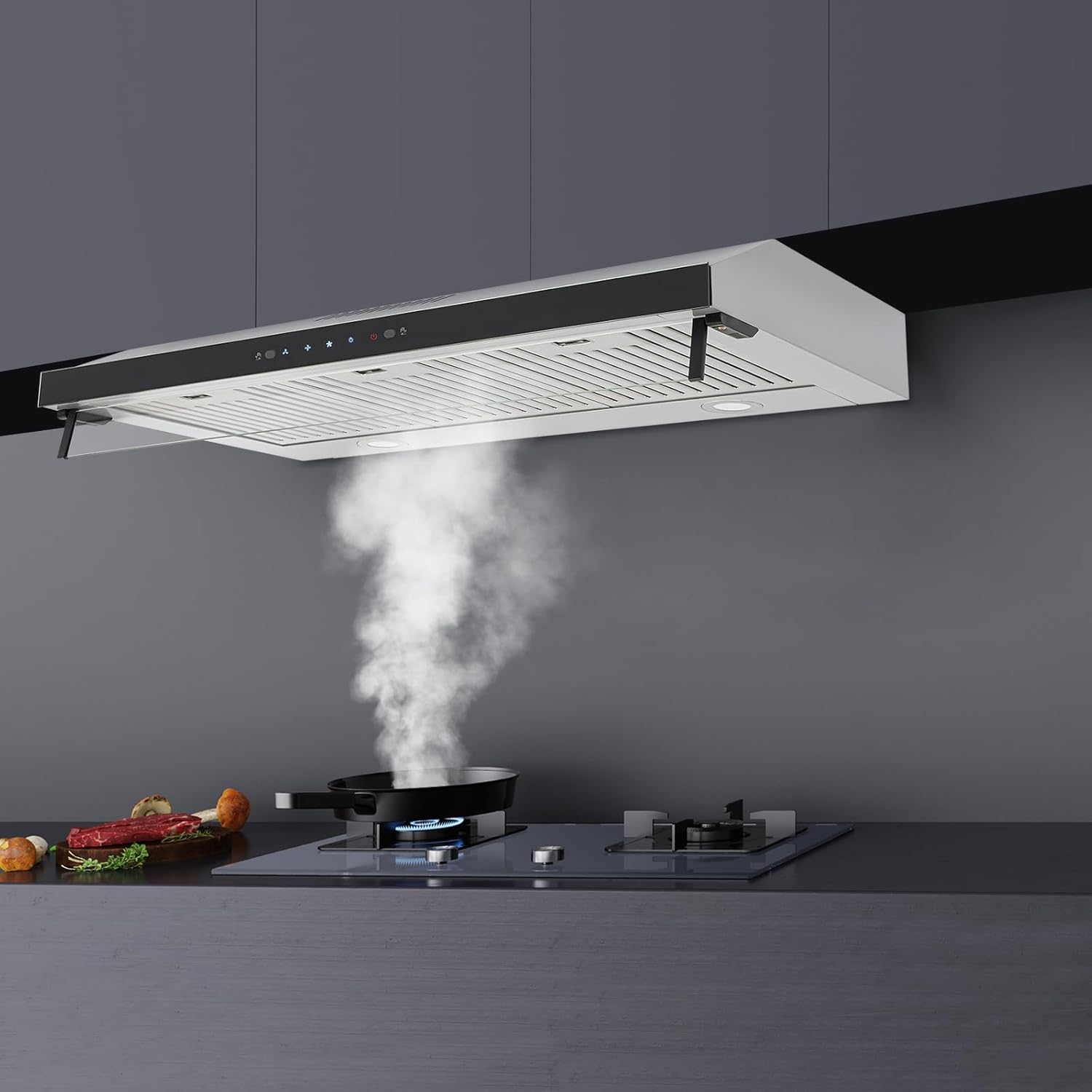 36 inch under cabinet range hood ducted chimney installation