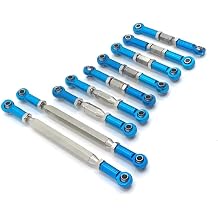 RC Repair Parts Compatible with JJRC Q39 Q46 for WLtoys 12428 1/12 RC Car Metal Upgrade Accessories Adjustable Lever Steering Rod LinkageBlue
