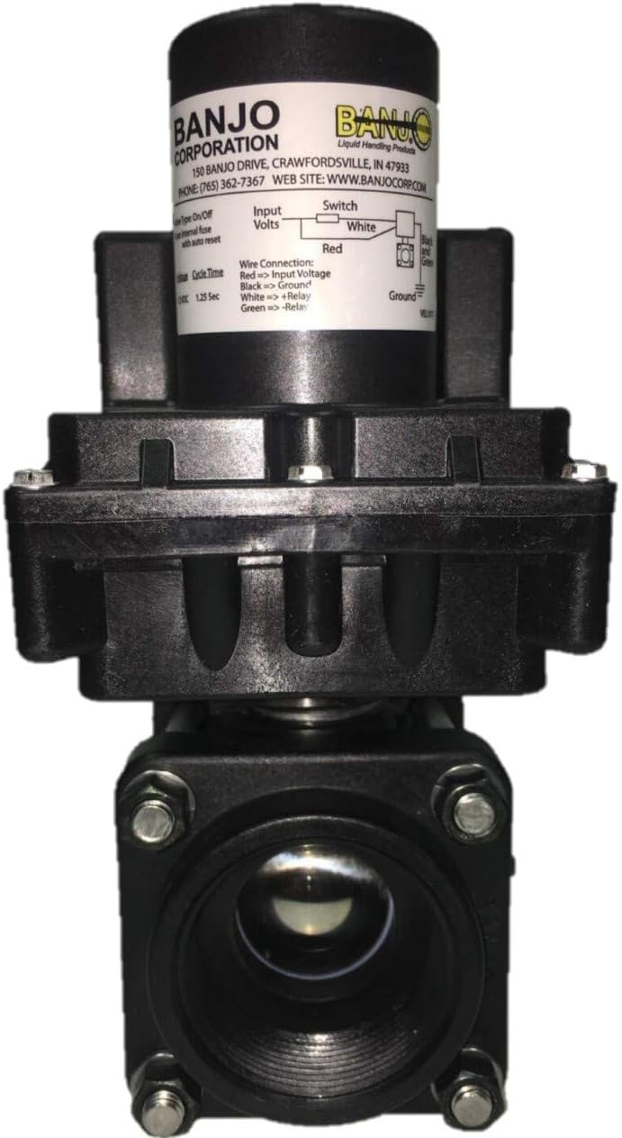2" Banjo Poly 12VDC Standard Port Actuated Ball Valve 4 Bolt Design EVX201