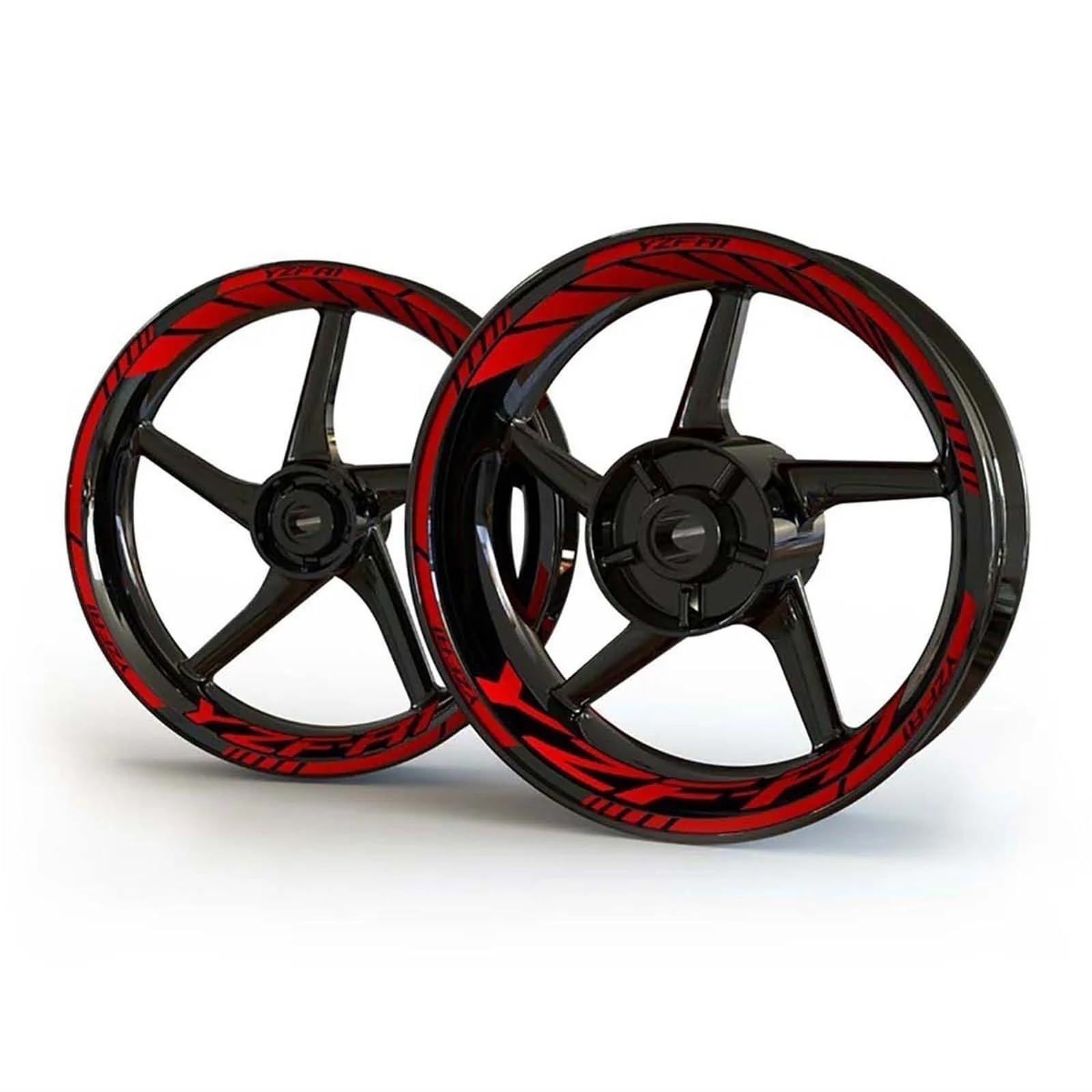 Motorcycle Front and Rear Wheels Edge Outer Rim Sticker Reflective Stripe Wheel Decals for Yamaha YZF R1 Wheel Rim Sticker(Color8)