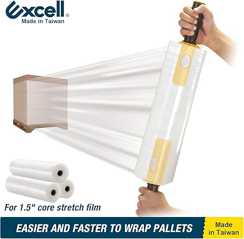 Vista 5 de Excell SF-1382 Mini dispensadores de película elástica (núcleo de 1.5 pulgadas), prácticos envoltorios, dispensador de película elástica de mano