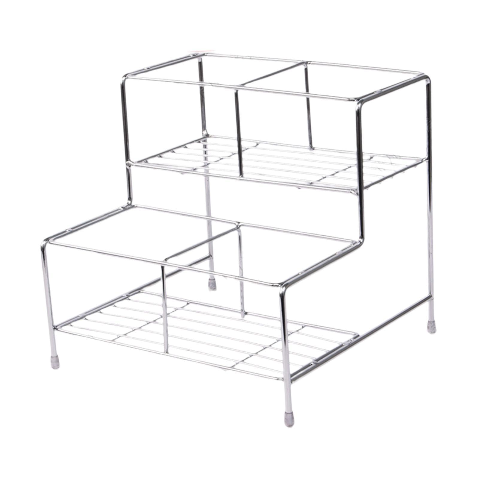 YWJLQH Coffee Syrup Organizer, Condiment Storage Rack Bottle Organizer for Coffee Station, 4 grids