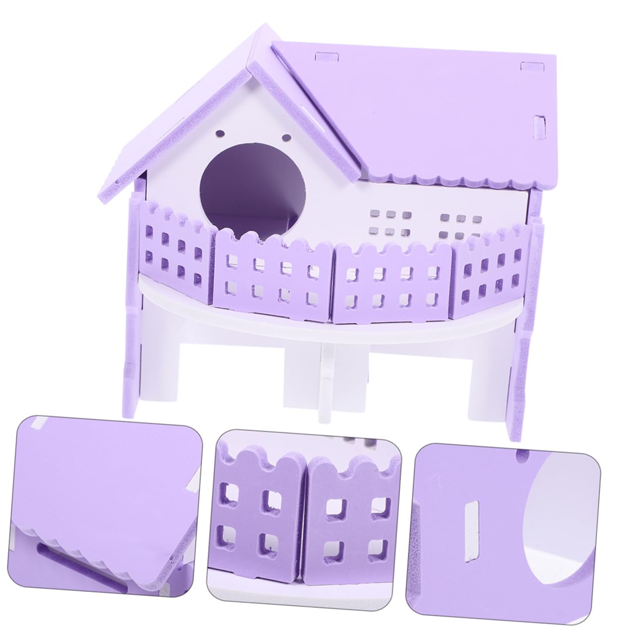 POPETPOP 8 Pièces Villa à Deux étages Hamster Accessoire Hamster Accessoires Cage pour Abri de détente pour délicate cachette de Maisons de s PVC