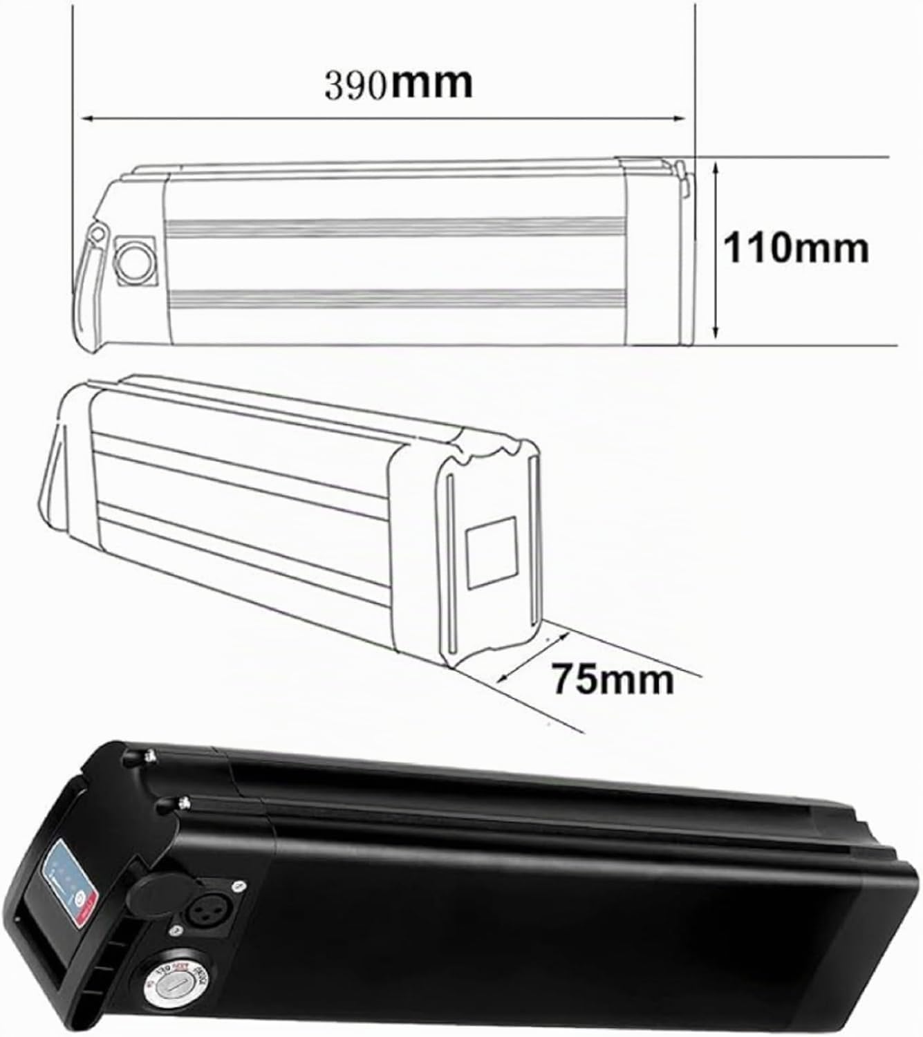 36V 48V 15Ah 20Ah Batteria per Bici elettrica 36V 48V 15Ah 20Ah Ebike Batteria BMS incorporato [Classe di efficienza energetica A] 48V 20AH