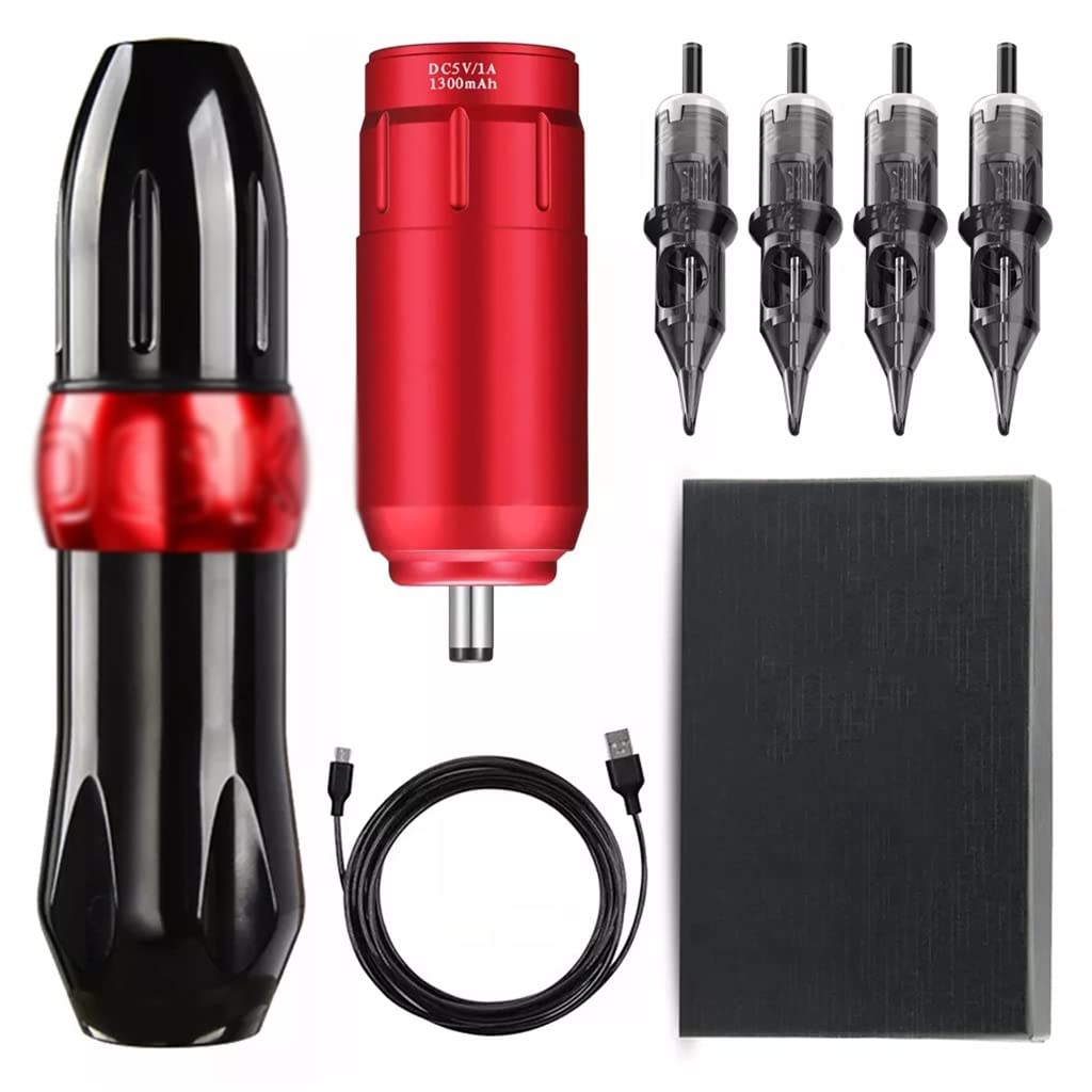 Tattoo Machine Set Mini Battery Power Supply with Cartridge Needle Jack Rotary Pen Kit Permanent