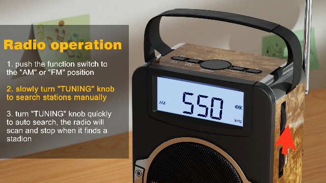 Amazon.com: JEUJUG Radio Portable AM FM Digital Radios Clock Radio