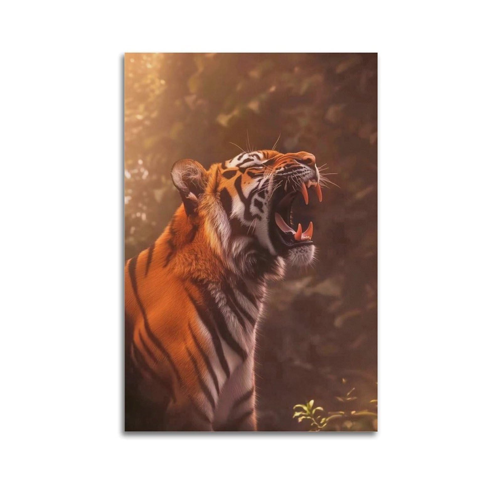Xkuga Boys Unframe-Style Forest Siberian Tiger Wildlife Poster Predator Fierce Modern Decorative Canvas Prints - Ideal Wall Art For Family, Man Cave, Game Room, & Girls Bedroom 20X30inch(50X75cm)