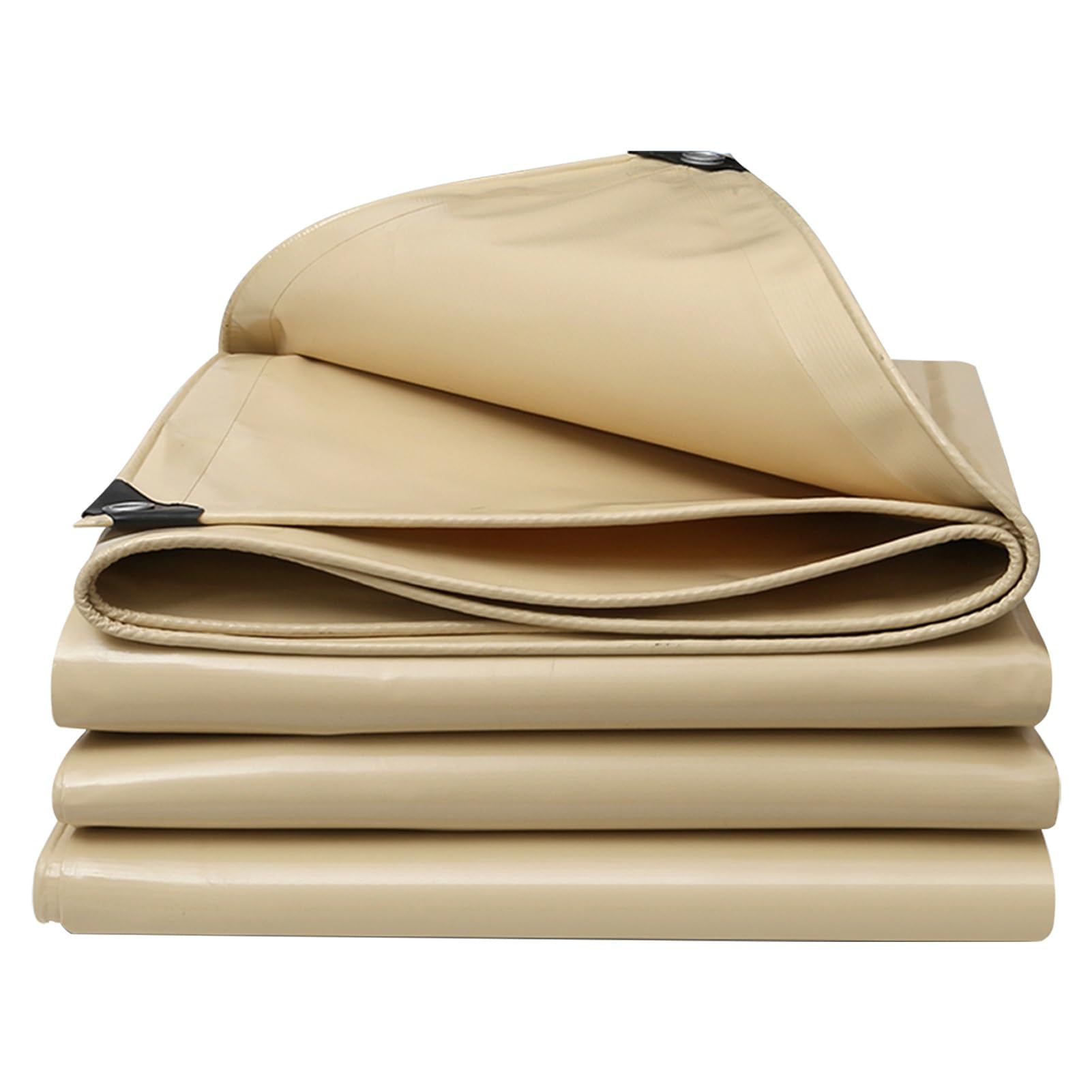 Tarpaulin Beige Heavy Duty 500g/m² 1x1m 2x2m Tarp Sheet Cover, PVC Multipurpose Tarps with Eyelets for Cover and Protect Car, Wood and Building Materials(1x1.5m)