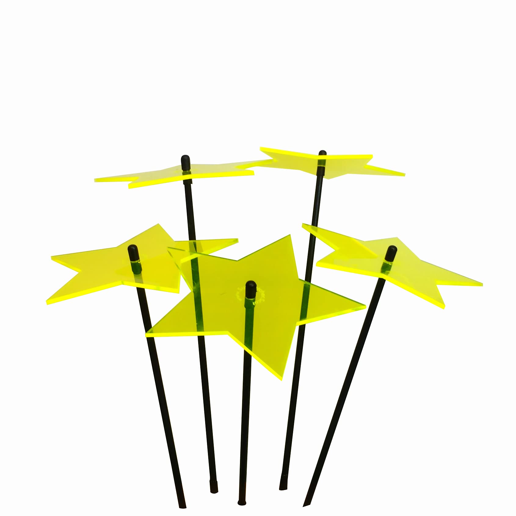 Sun Catcher Garten-Deko-Set: 5 Sterne-Sonnenfänger Mit 75 Cm Stäben – Leuchtet Im Dunkeln Ohne Strom