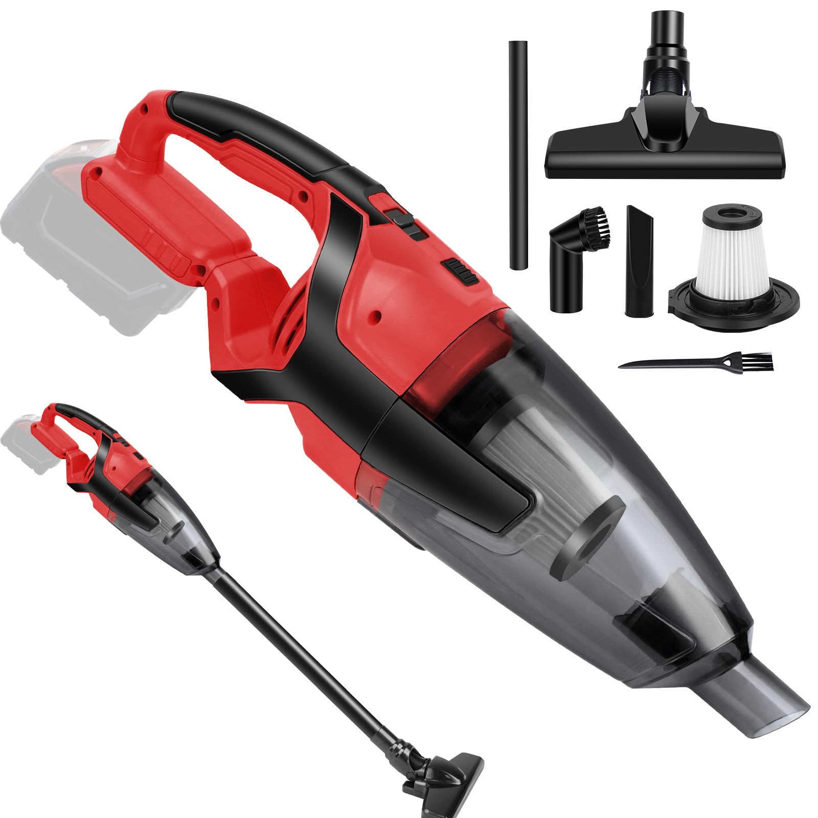 120W Cordless Vacuum Cleaner Compatible with Milwaukee 18V Battery (No Battery), Handheld Vacuum for Home, Boat, Workshop, Car, Pet Hair, Furniture, Tool Only-image-26