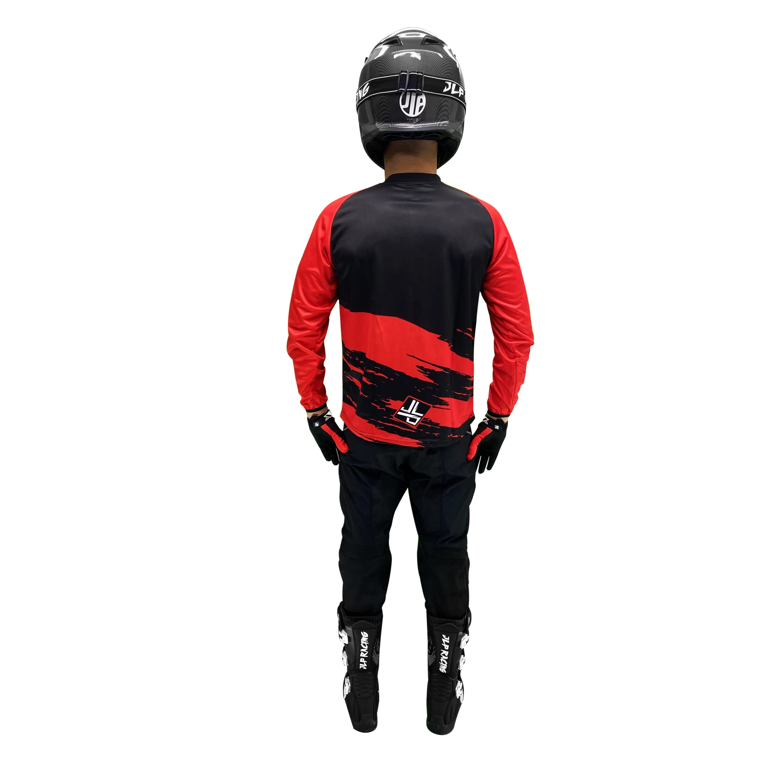 JLP RACING Tenue Enfant Pantalon Maillot Gants Moto Cross Quad Enduro VTT BMX MTB Enfant Snatch Rouge L