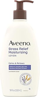 Aveeno Stress Relief Moisturizing Body Lotion with Lavender, Natural Oatmeal and Chamomile & Ylang-Ylang Essential Oils to Calm & Relax, 18 fl. oz (Pack of 3)