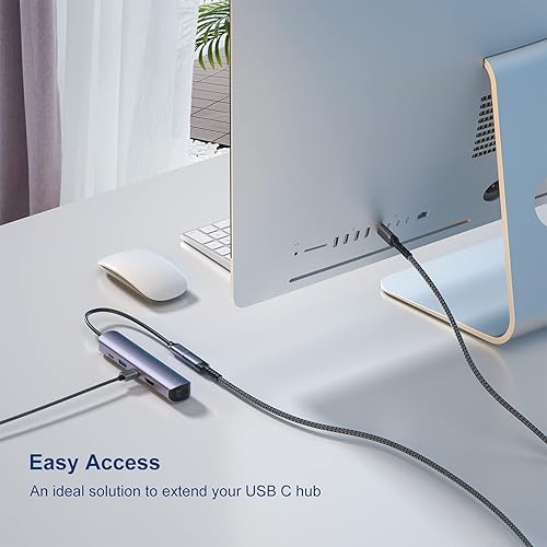 Miniatura 3 de Besgoods Cable de extensión USB C, extensor USB C macho a hembra de 3 pies, USB 3.2 de carga rápida de 10 Gbps, pantalla 4K compatible con USB C