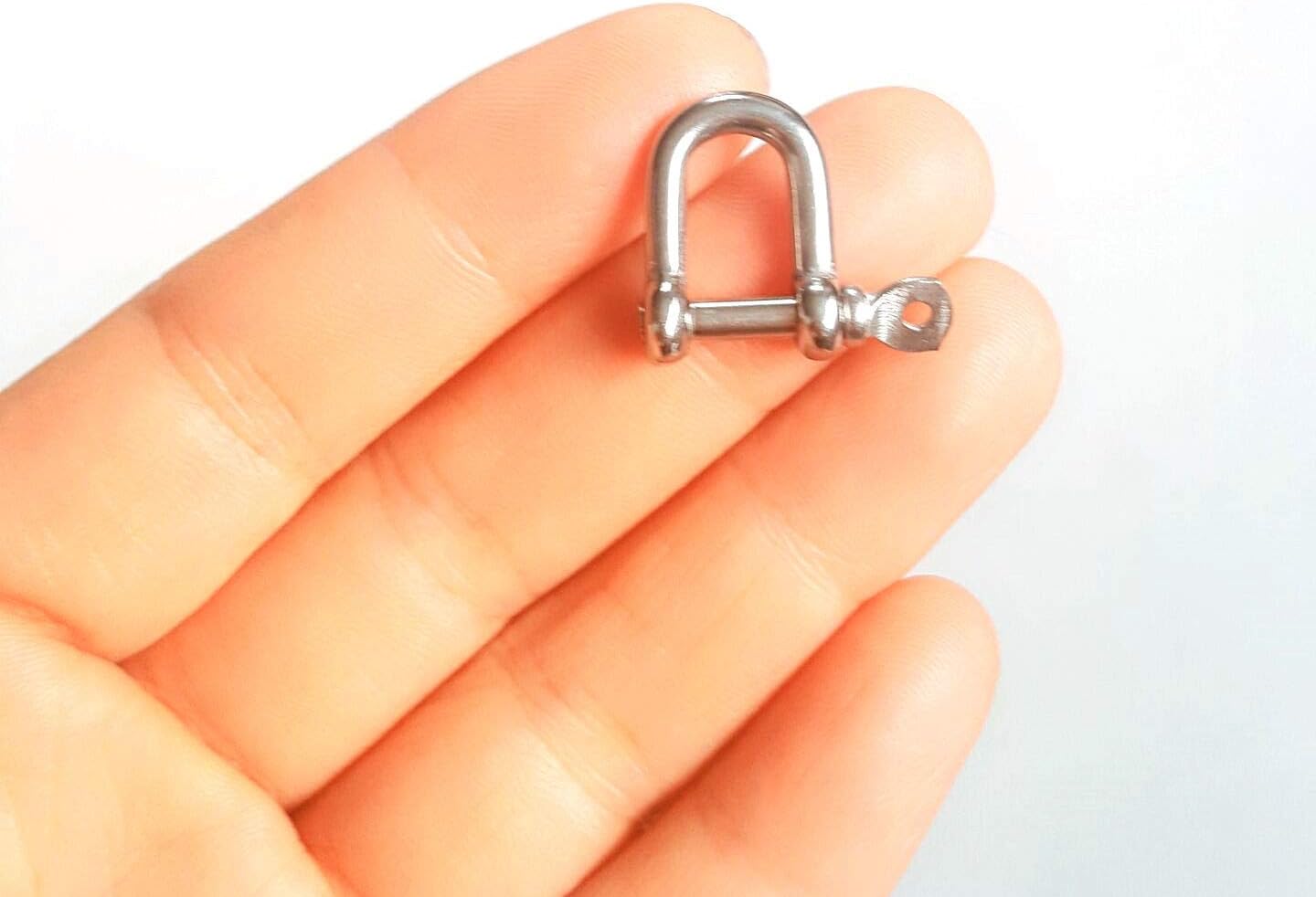 jingyi Stainless Steel Mini D Shaped Bow Shackle, 3mm, Silver Color,for Paracord Jewelry, Marine Tackle-10 Pcs