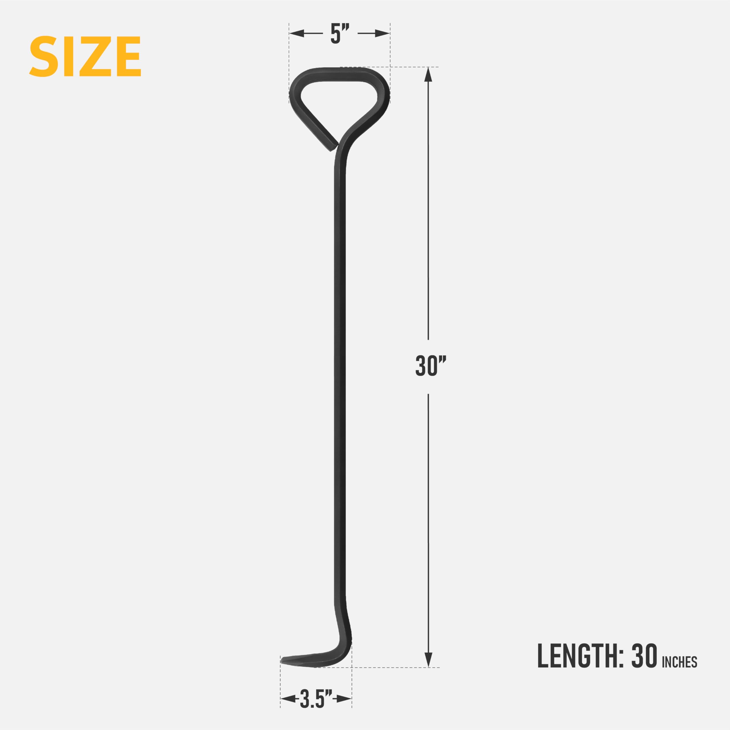 Olympia Tools 5/8 x 30 in. Manhole Cover Hook, for Lifting Manhole Covers & Storm Drain Cover, Versatile Lifting Hooks, Rigid Steel Tool