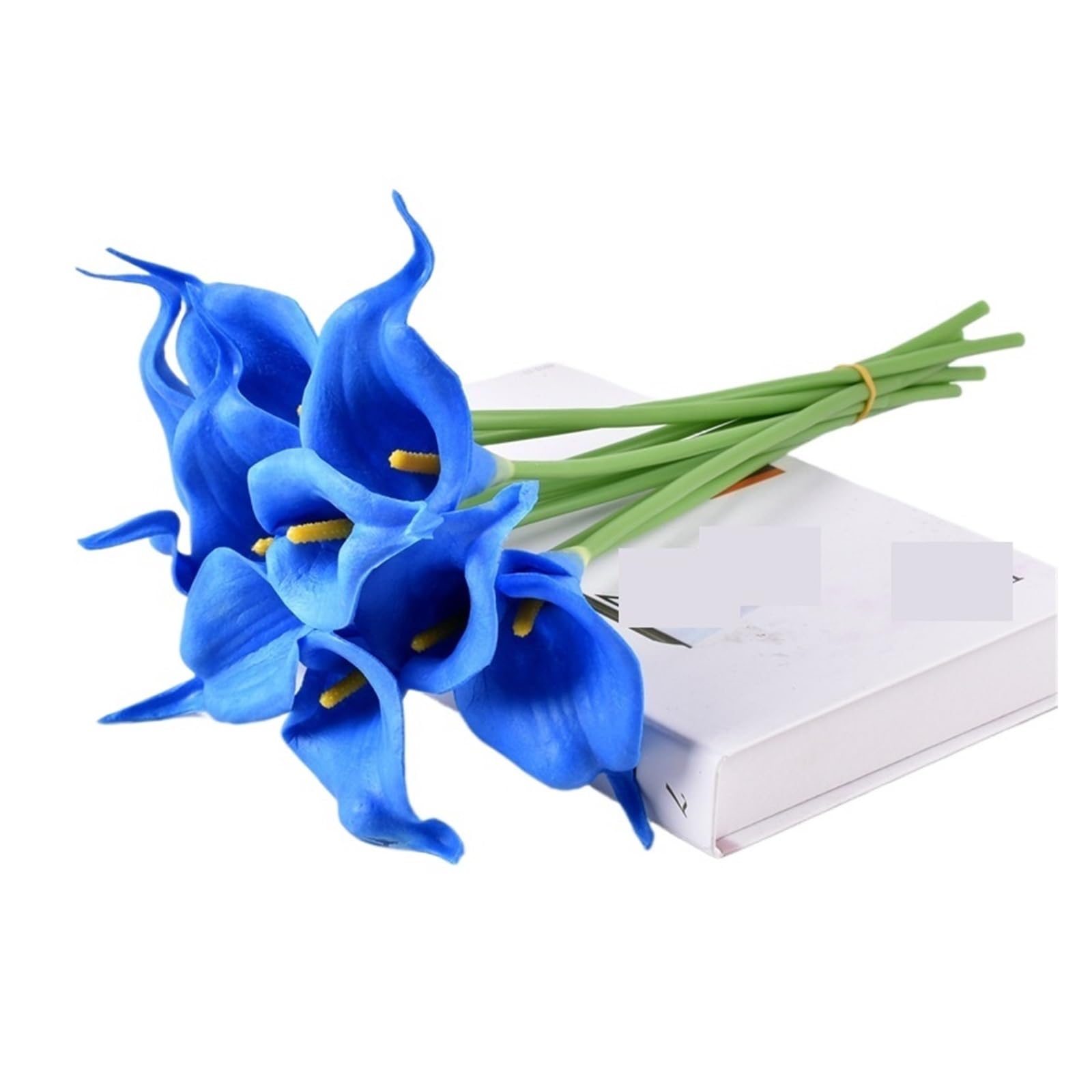 LuoAXINN Artificial Wedding Bouquet 20Pcs Calla Lily Artificial Flowers Bouquet for Wedding Bridal Home Flower Decoration(Blue)