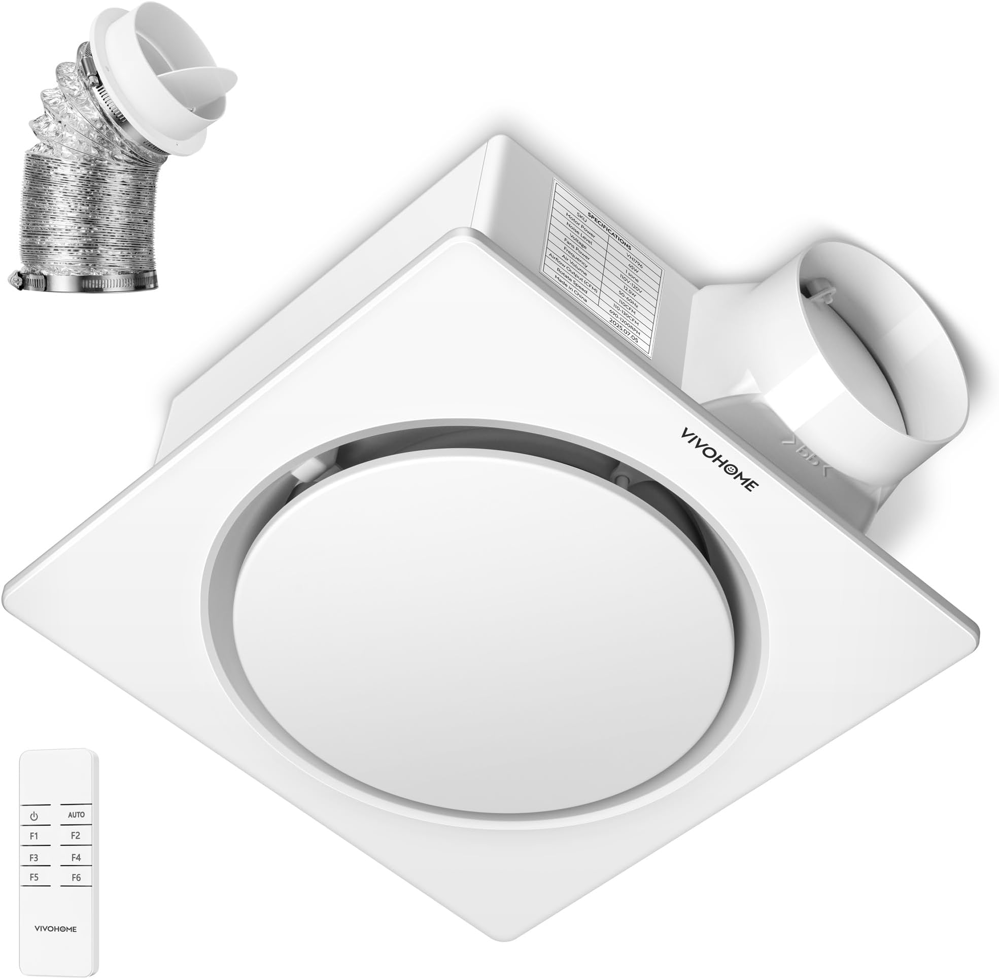 Vivohome Autoflow Bathroom Exhaust Fan With Humidity Sensor 160 110 ...