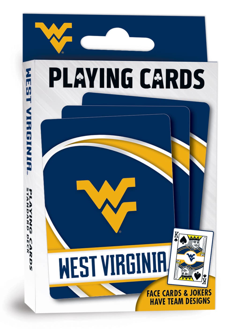 MasterPieces Family Games - NCAA West Virginia Mountaineers Playing Cards - Officially Licensed Playing Card Deck for Adults, Kids, and Family