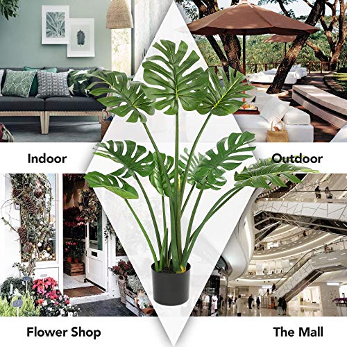 DIIGER Faux Plants Indoor Tree,Artificial Ali Tree,29.5\" Tall,Green Plant Interior Decor,Living Room Fake Plants in Pot for Home Office Perfect Housewarming Gift