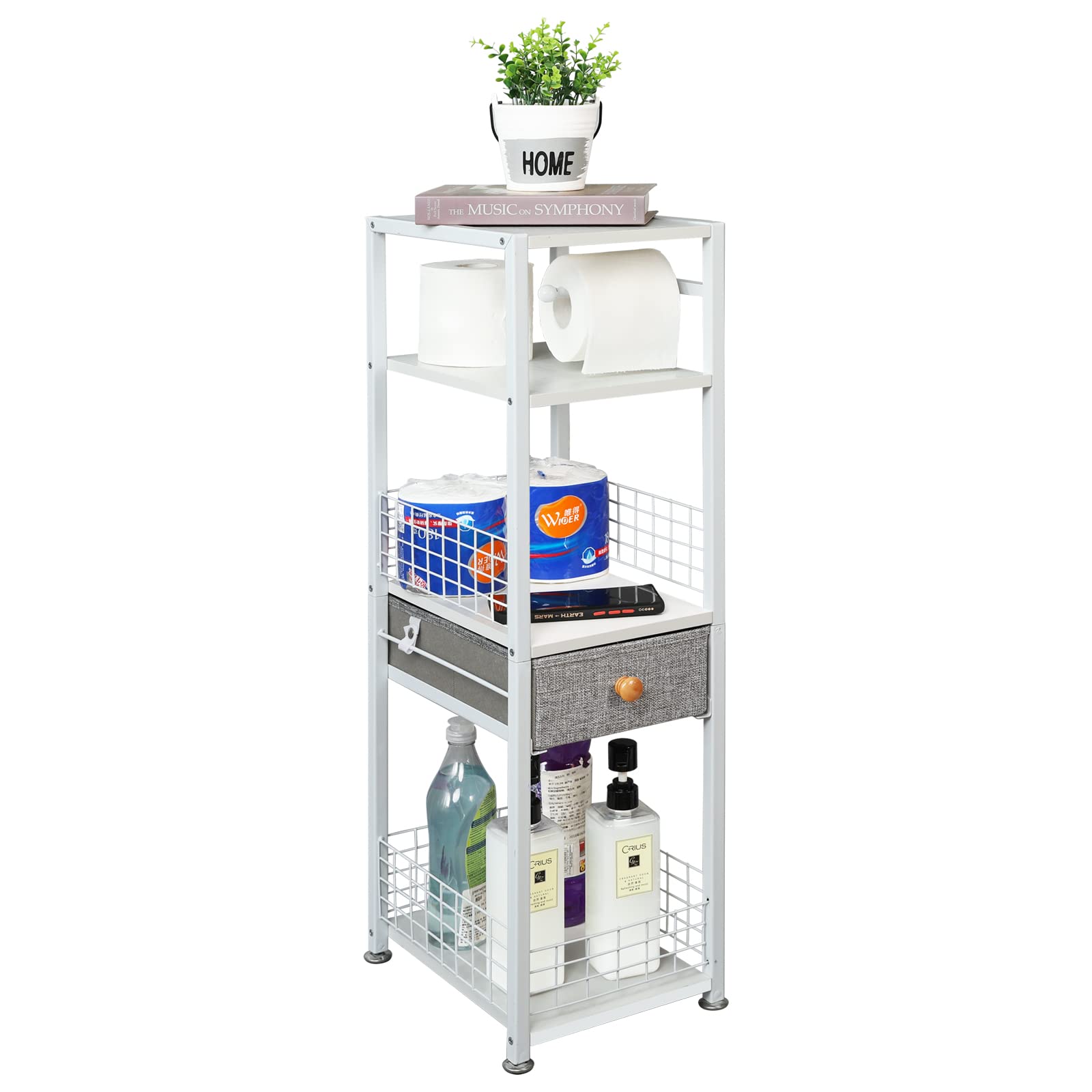 Buy Small Bathroom Storage with Drawer,4 Tier Design Toilet