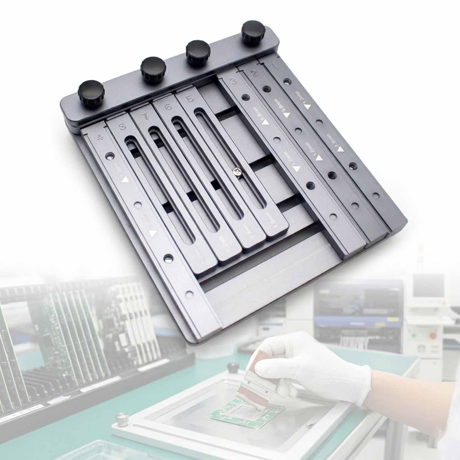 Mobyat Mini Solder Paste Stencil Printer, Solder Paste Stencil Printer With Scales, Dual-Sided Fixture, Up To 109×135Mm Stencil Sizes, For Precision Smt Screen Printing