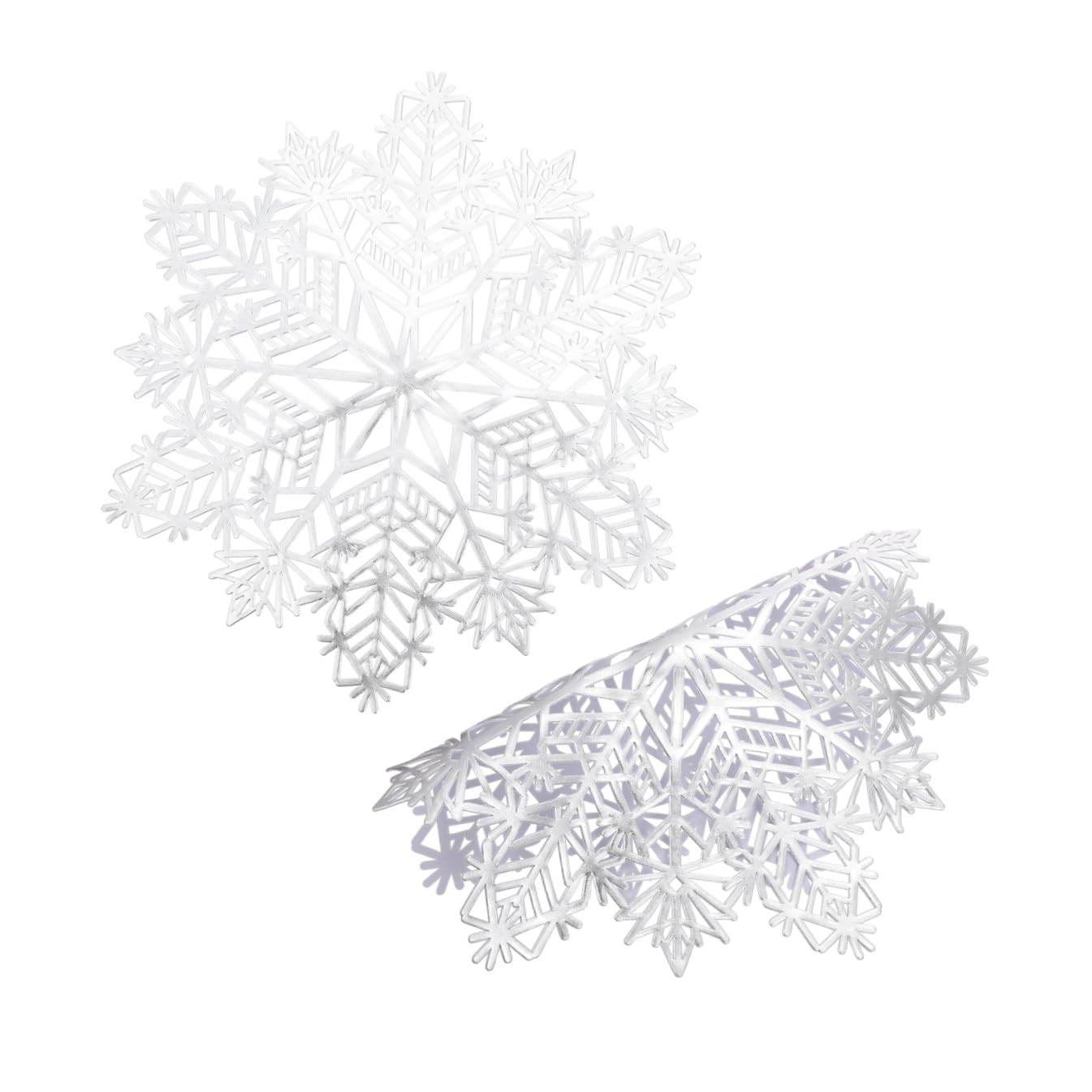 Set de table flocon de neige blanc en PVC avec guirlande lumineuse Noël MAGICLULU 4 pièces