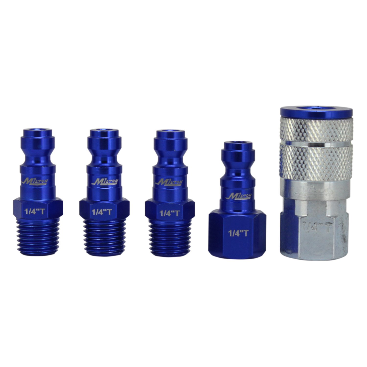 ColorFit Coupler &amp; Plug Kit (5 Piece), T-Style 1/4" NPT Blue