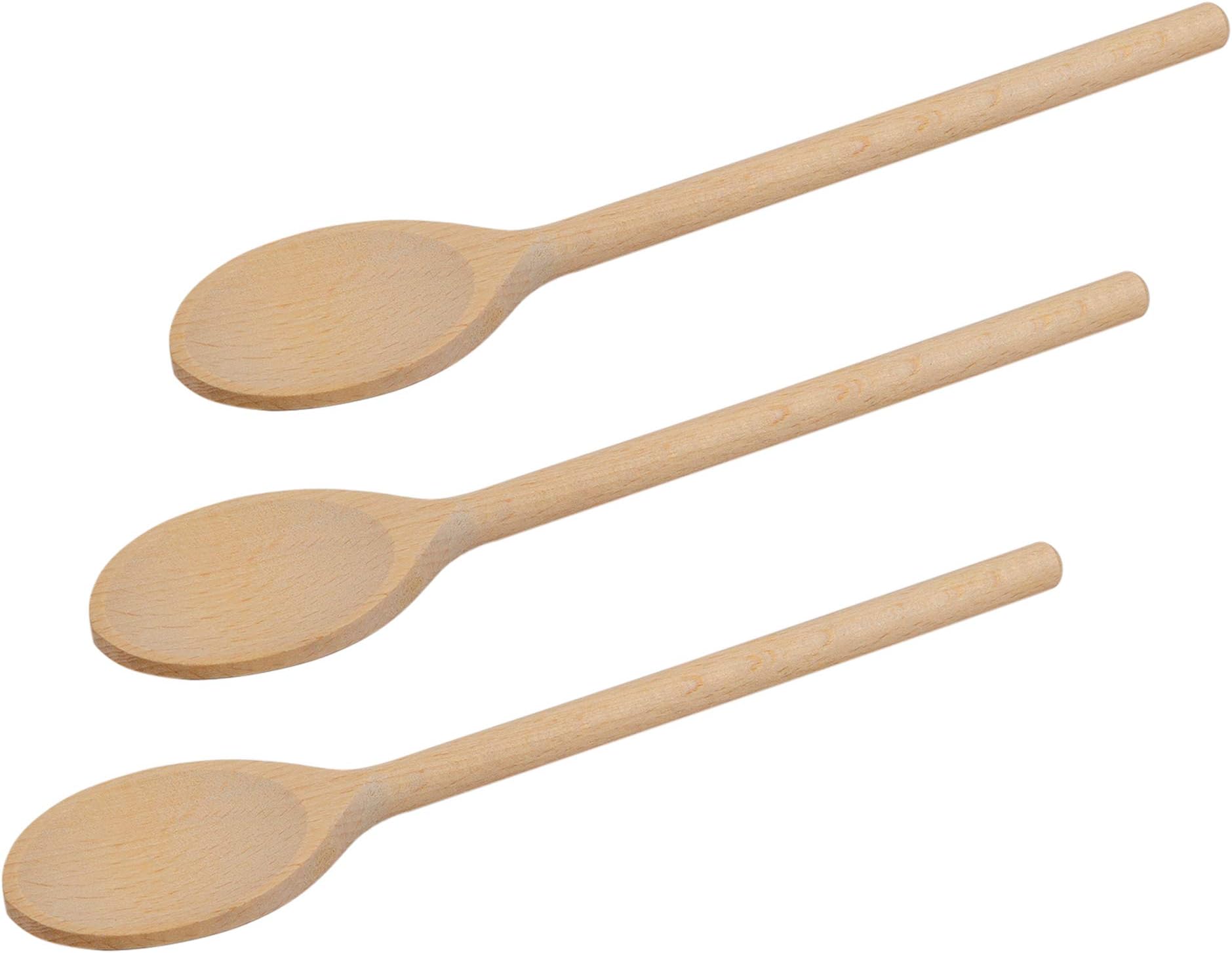 10 Inch Long Wooden Spoons for Cooking Oval Wood Mixing