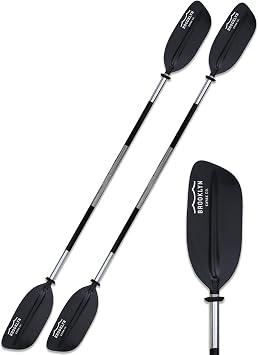 BKC KP224 86 in 2-Piece Kayak Paddle, Anti-Slip Grips, 2-Pack | Two 86 in paddles, two-piece aluminum shafts, anti-slip grips, lightweight and heavy duty, for kayaks and canoes