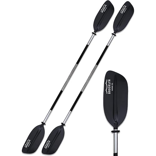BKC KP224 86 in 2-Piece Kayak Paddle, Anti-Slip Grips, 2-Pack | Two 86 in paddles, two-piece aluminum shafts, anti-slip grips, lightweight and heavy duty, for kayaks and canoes