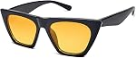 SOJOS Oversized Square Cateye Polarized Sunglasses for Women Men Big Trendy Sunnies SJ2115