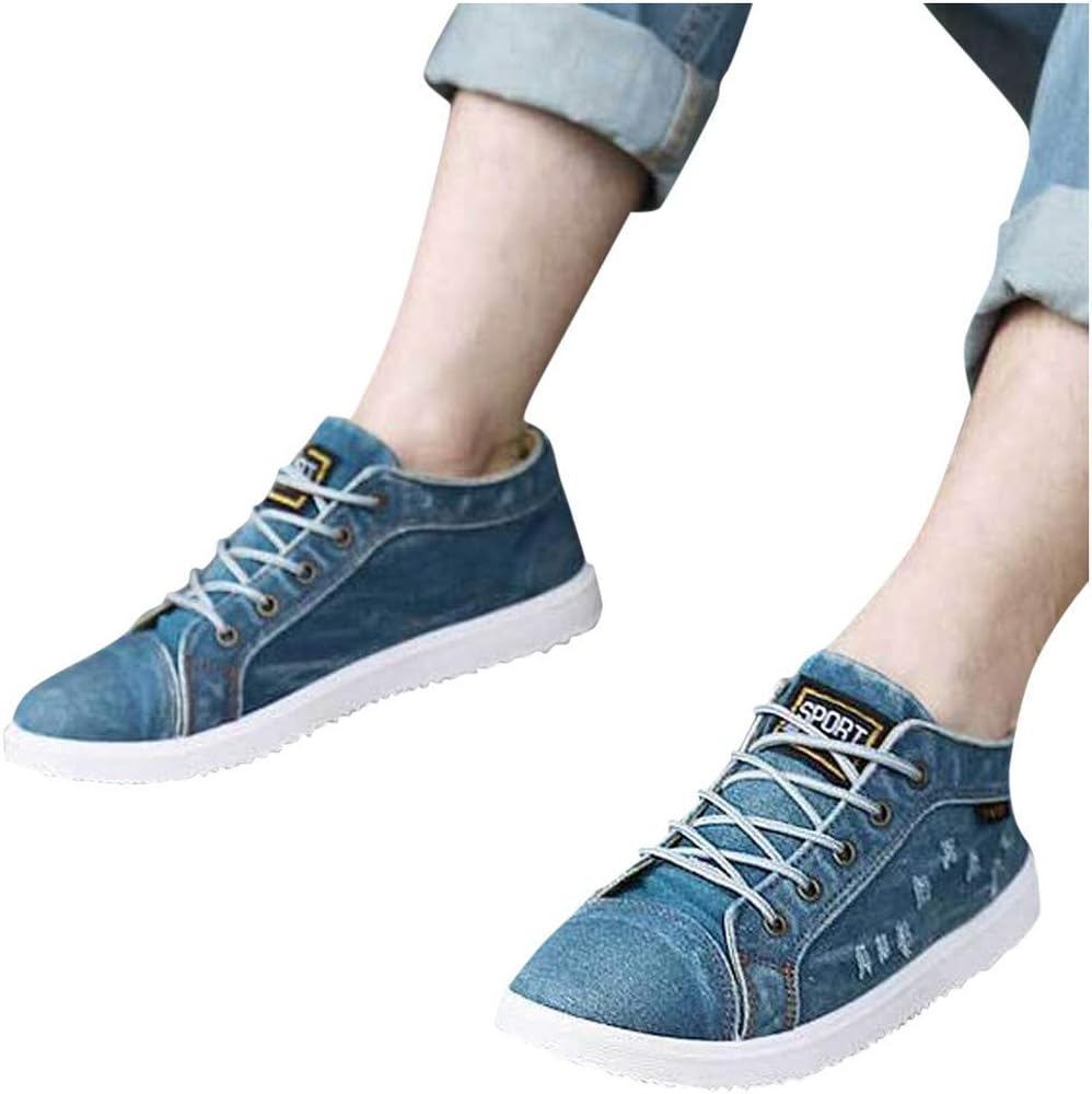 Zapatos de Lona de Mezclilla de Moda para Hombre Zapatillas Altas Calzado  Masculino Transpirable : Amazon.com.mx: Ropa, Zapatos y Accesorios