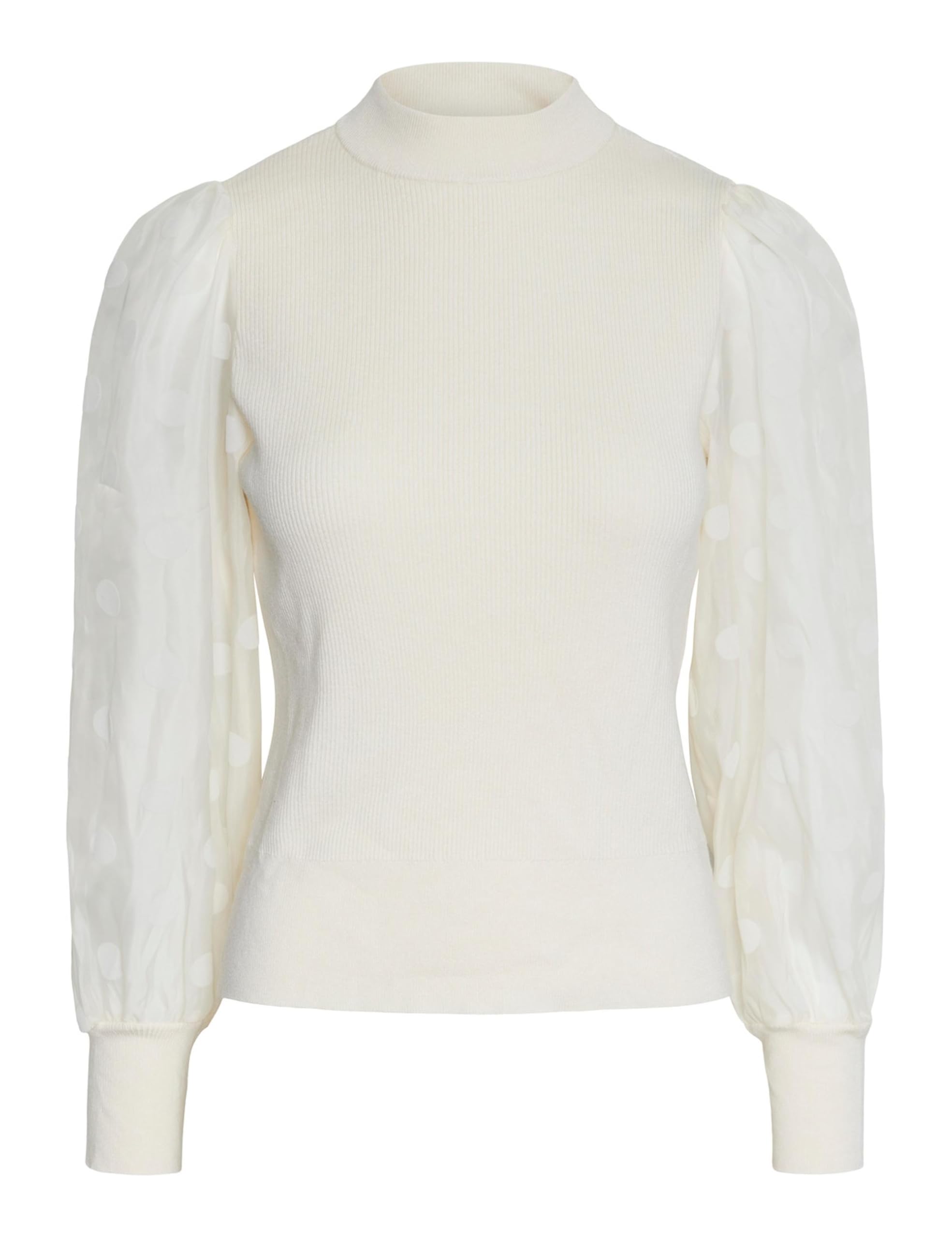 YAS Women's Yasdotme LS Knit Pullover S. Noos, Birch, L