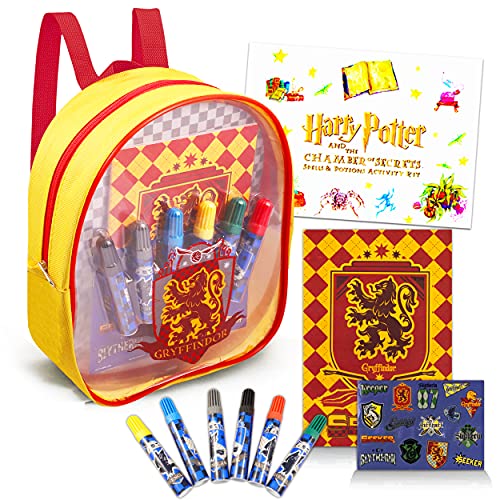 Harry Potter Art Activity Bundle - Gryffindor Art Supplies Bag with Harry Potter Notebook and Stickers Plus Magic Activity Kit (Harry Potter School Supplies)