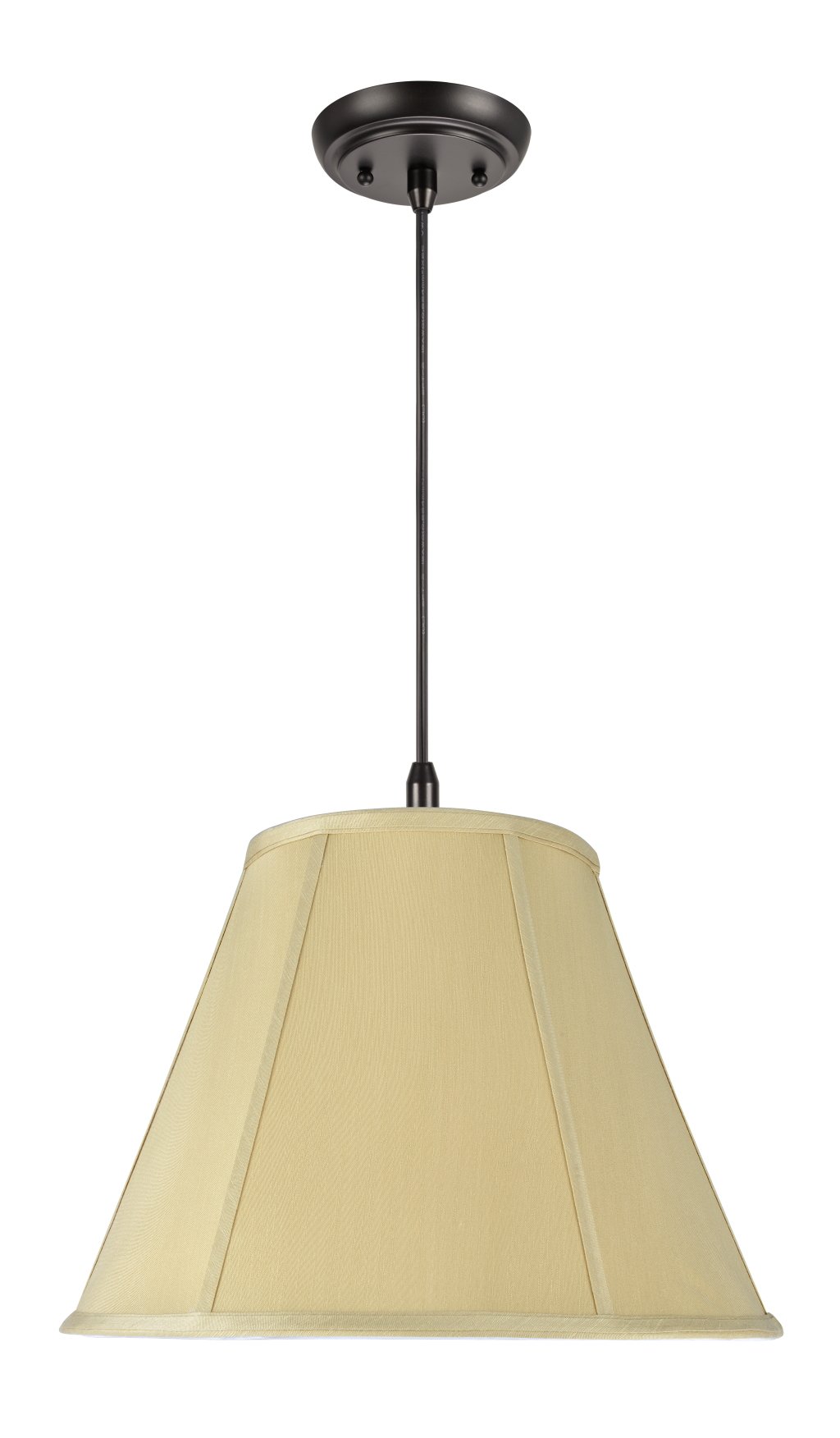 Aspen Creative 38004-2 pantalla para lámpara de araña tradicional, estilo campana, plegable, cosida a mano, en crema, 20,3 cm de parte superior x 43,2 cm de parte inferior x 33 cm