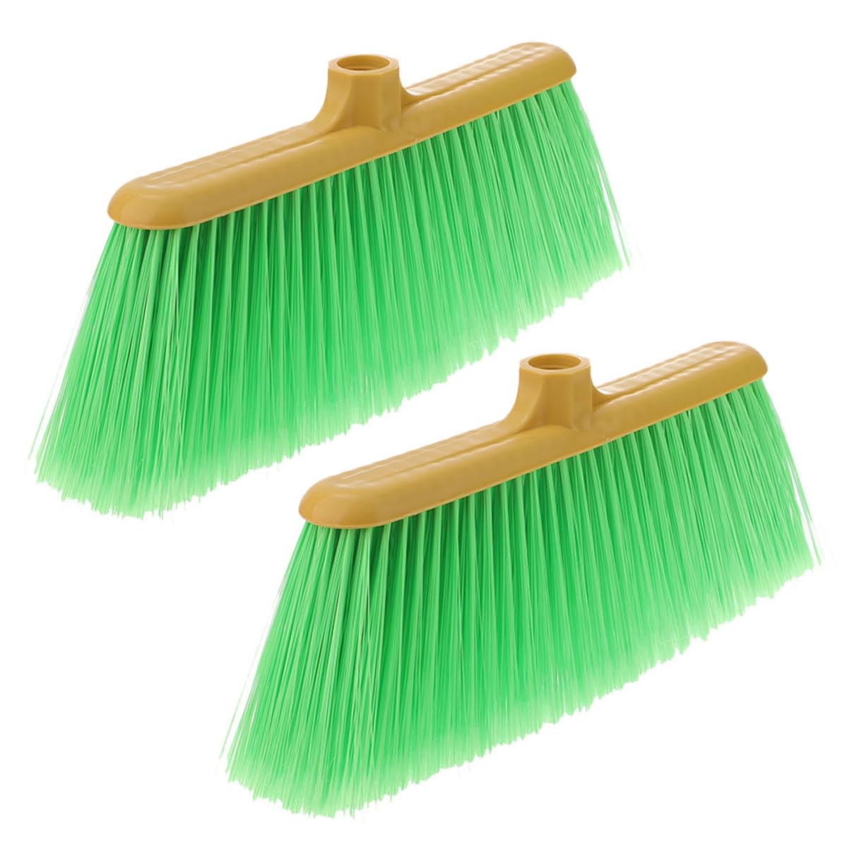 Cabezal de escoba de plástico verde VALICLUD con 2 piezas de cerdas densas para patios